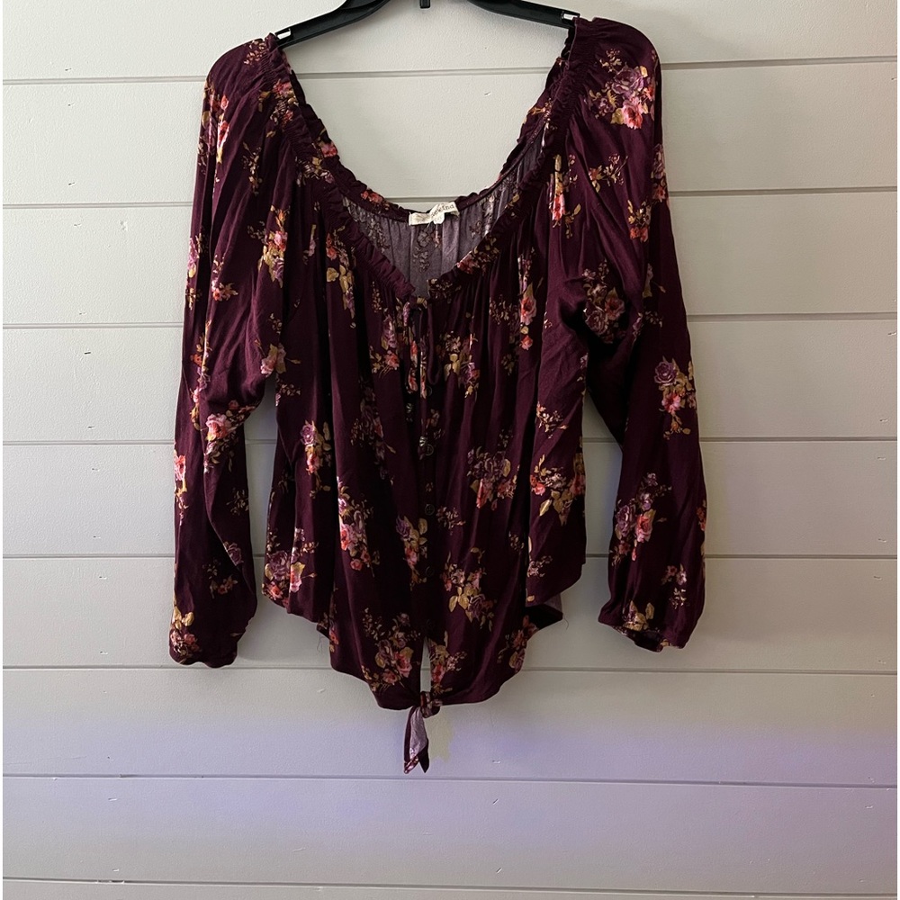 Off The Shoulder Floral Crop Top